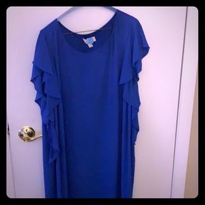Plus size flutter sleeve dress